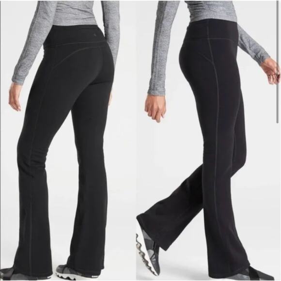 NWT ATHLETA Alpine Valley Fleece Lined Pants Black Small - Picture 1 of 10